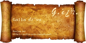 Galla Éva névjegykártya